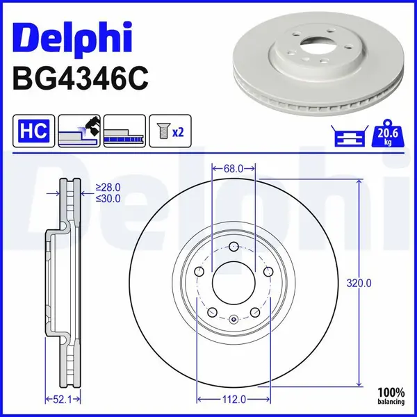 Disc frana DELPHI BG4346C