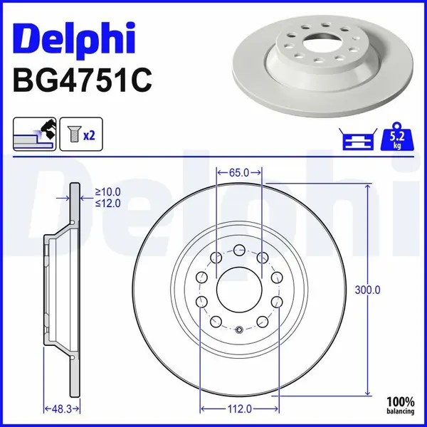 Disc frana DELPHI BG4751C