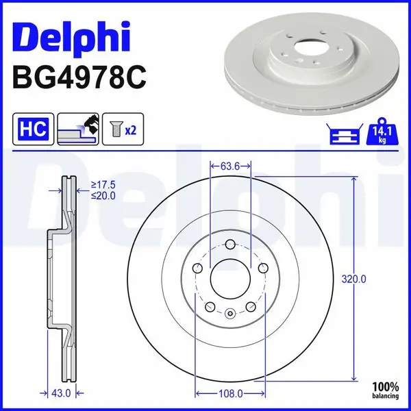 Disc frana DELPHI BG4978C