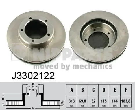 Disc frana NIPPARTS J3302122