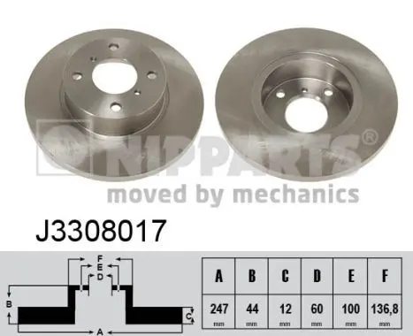 Disc frana NIPPARTS J3308017