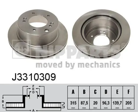 Disc frana NIPPARTS J3310309