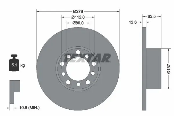 Disc frana TEXTAR 92009500