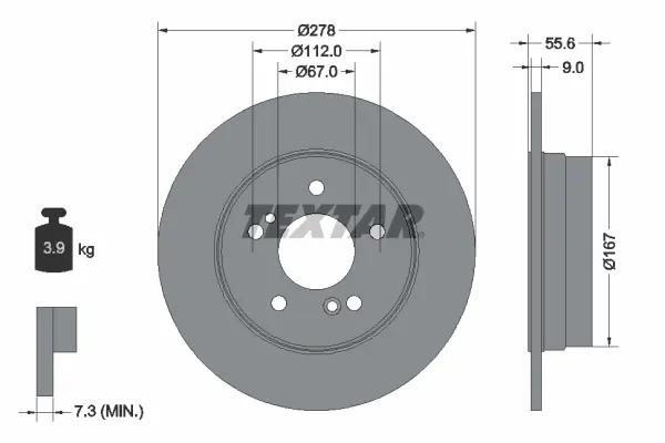 Disc frana TEXTAR 92032703
