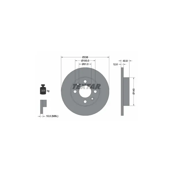 Disc frana TEXTAR 92036103