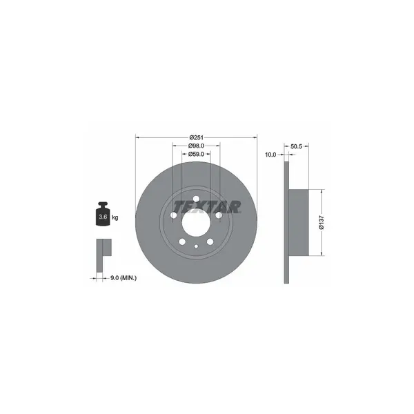 Disc frana TEXTAR 92046903