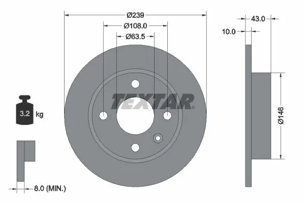 Disc frana TEXTAR 92050900