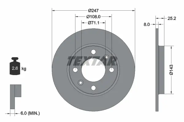Disc frana TEXTAR 92055003