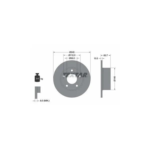Disc frana TEXTAR 92057503
