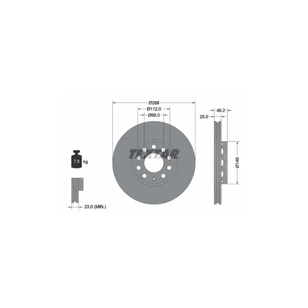 Disc frana TEXTAR 92057605