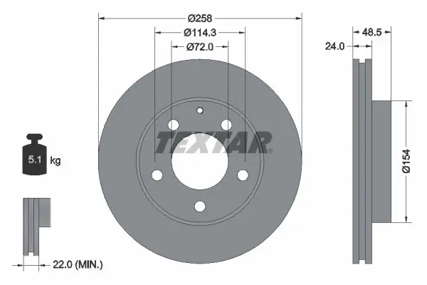 Disc frana TEXTAR 92062000