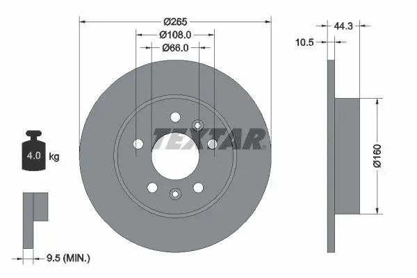 Disc frana TEXTAR 92065100