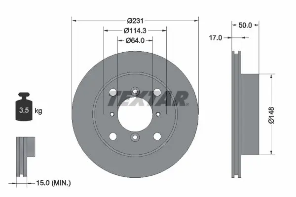 Disc frana TEXTAR 92069000