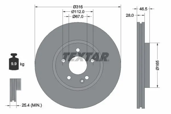 Disc frana TEXTAR 92073100
