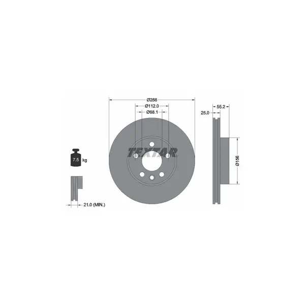 Disc frana TEXTAR 92074203