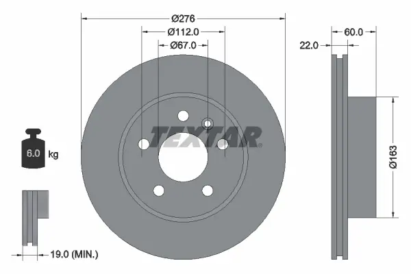 Disc frana TEXTAR 92074403