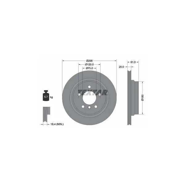 Disc frana TEXTAR 92075103