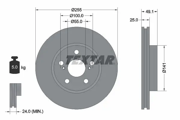 Disc frana TEXTAR 92077400