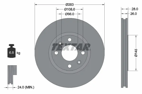 Disc frana TEXTAR 92078703