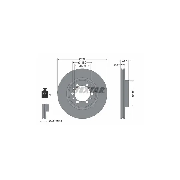 Disc frana TEXTAR 92079800