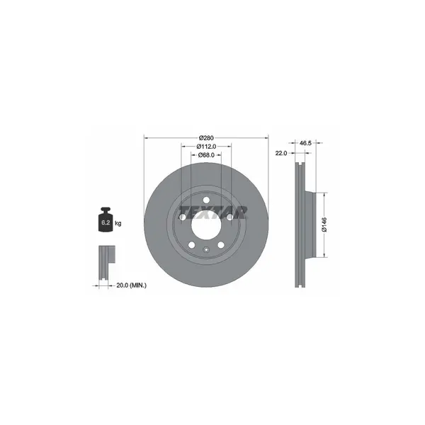 Disc frana TEXTAR 92083505