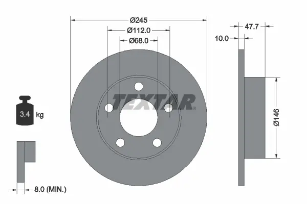 Disc frana TEXTAR 92088503