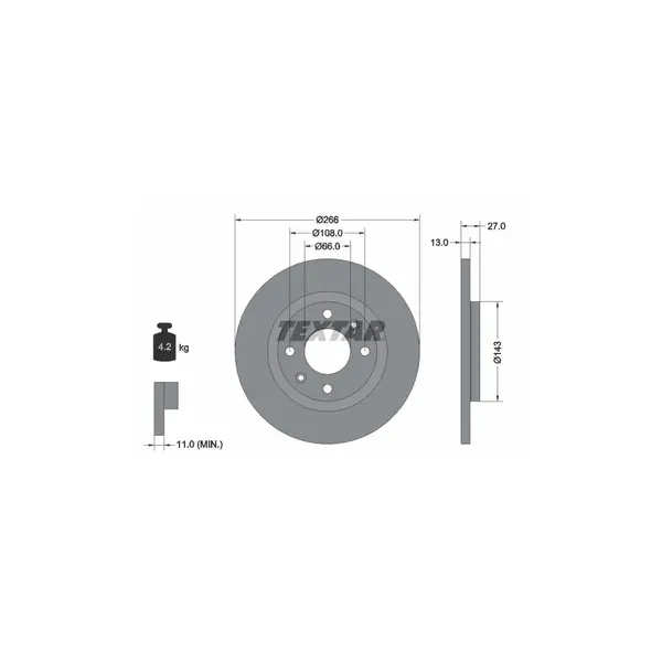 Disc frana TEXTAR 92089103