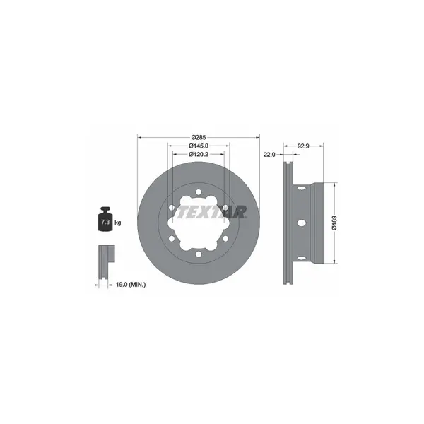 Disc frana TEXTAR 92089803