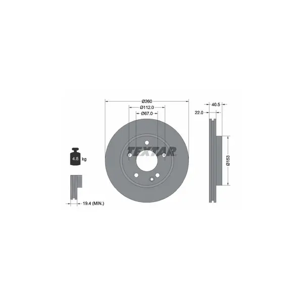 Disc frana TEXTAR 92091303