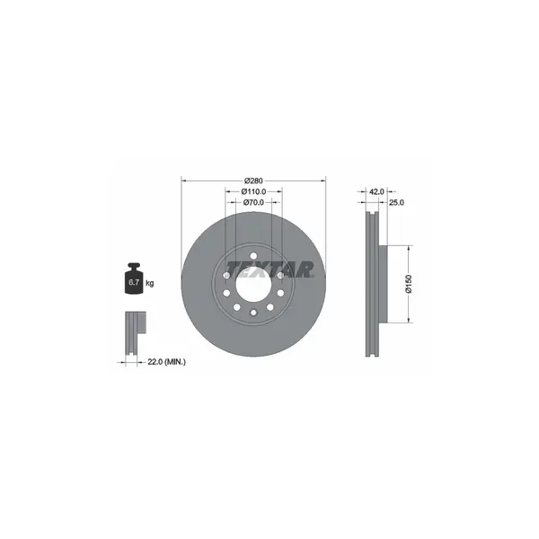 Disc frana TEXTAR 92091903