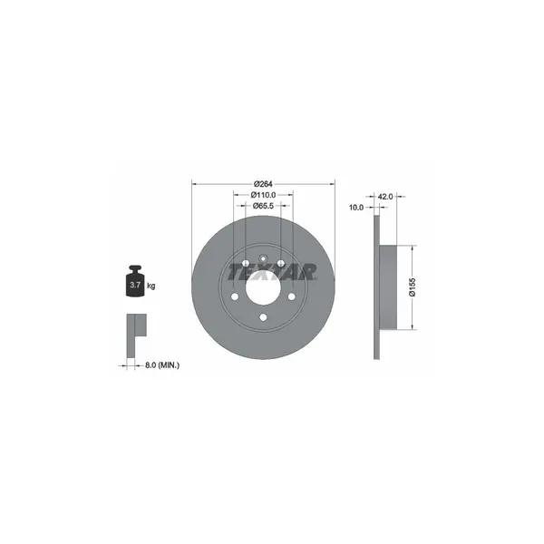Disc frana TEXTAR 92092103