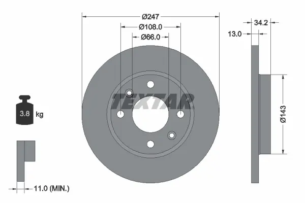 Disc frana TEXTAR 92092803