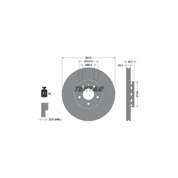 Disc frana TEXTAR 92106105
