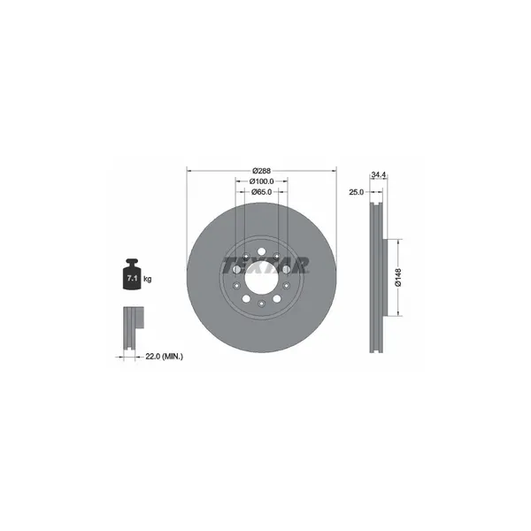 Disc frana TEXTAR 92106605