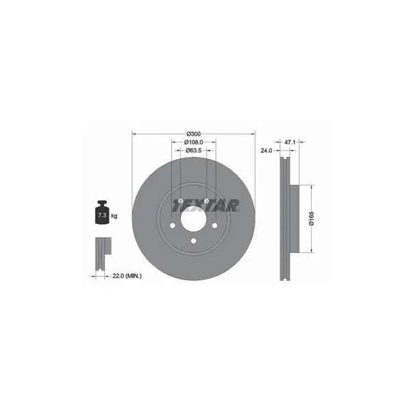 Disc frana TEXTAR 92109605