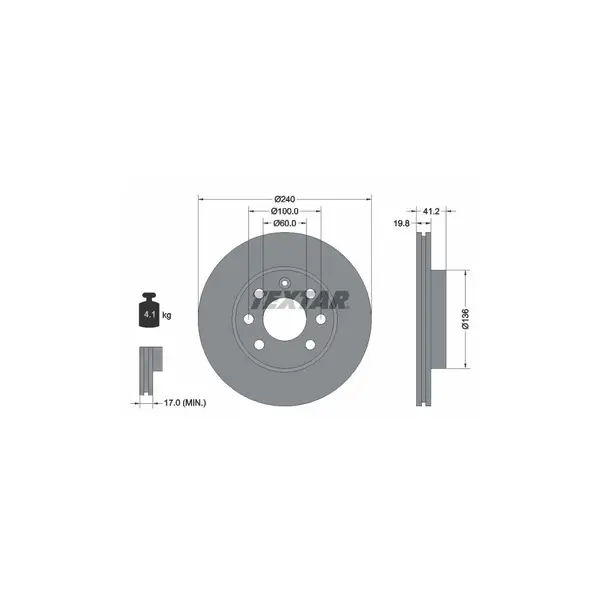 Disc frana TEXTAR 92111403