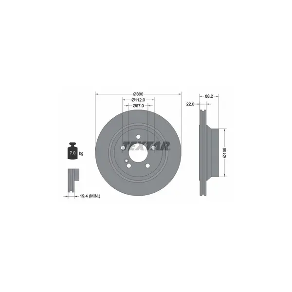 Disc frana TEXTAR 92115505
