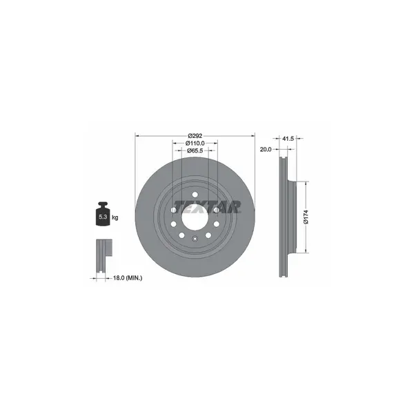 Disc frana TEXTAR 92118403