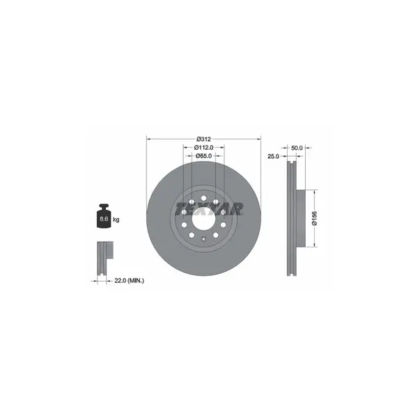 Disc frana TEXTAR 92120505