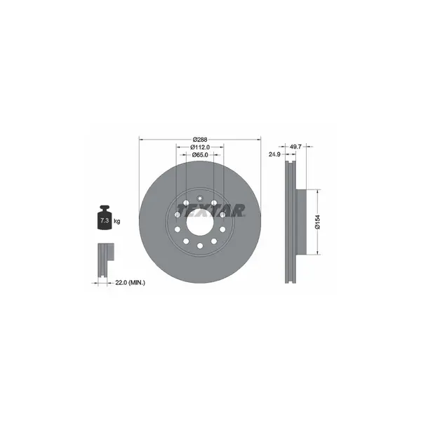 Disc frana TEXTAR 92120805
