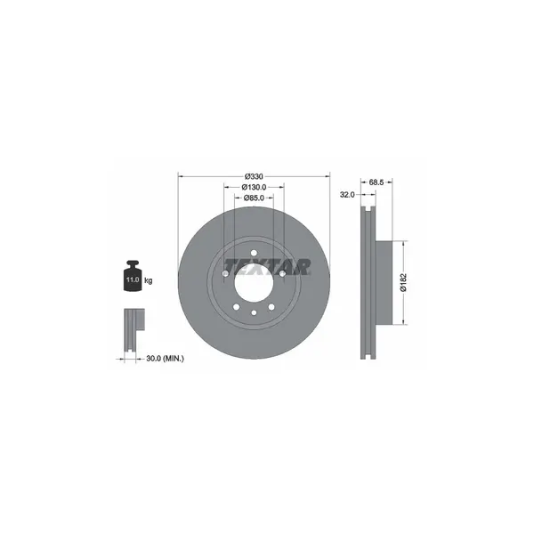 Disc frana TEXTAR 92121505