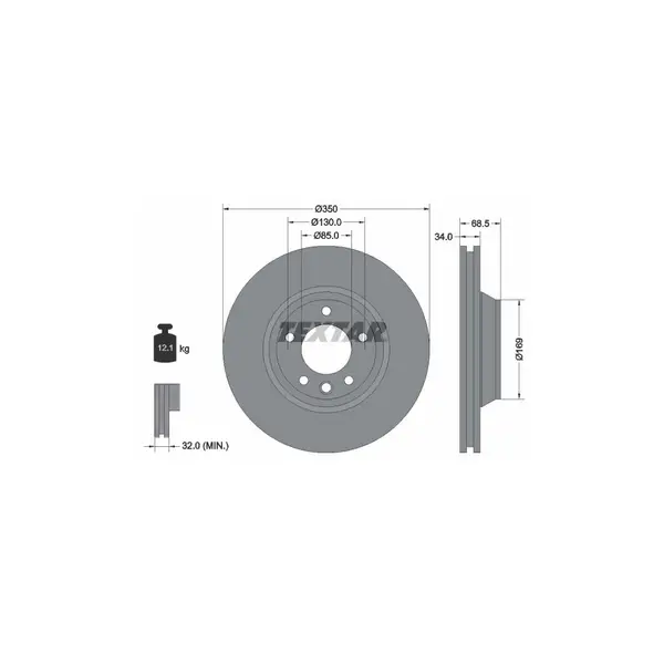 Disc frana TEXTAR 92121705