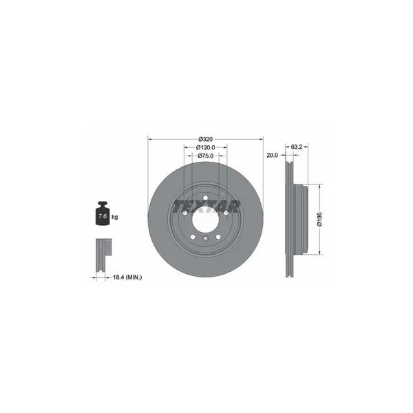 Disc frana TEXTAR 92122703