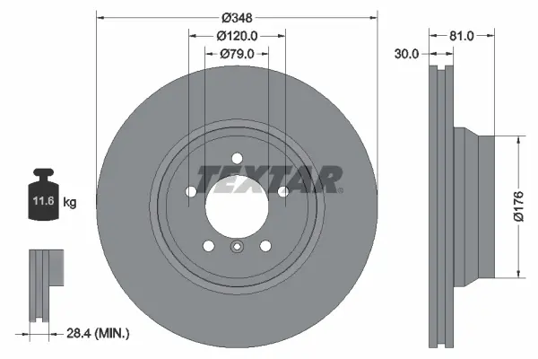 Disc frana TEXTAR 92122905