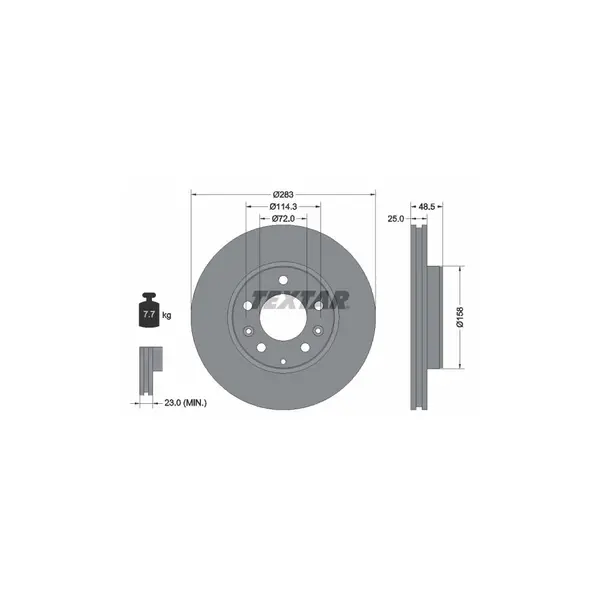 Disc frana TEXTAR 92125503