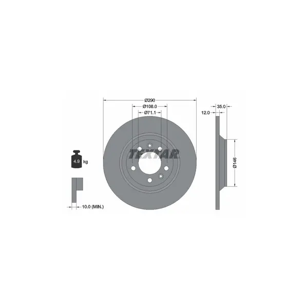 Disc frana TEXTAR 92129603