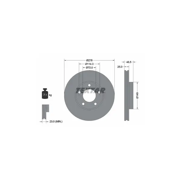 Disc frana TEXTAR 92130303