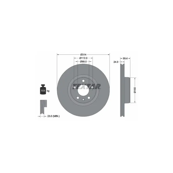 Disc frana TEXTAR 92132205