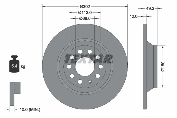 Disc frana TEXTAR 92132503