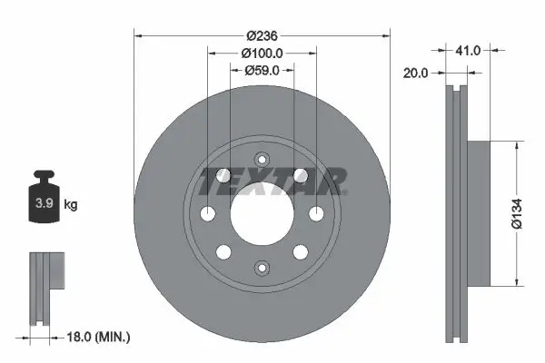 Disc frana TEXTAR 92133400